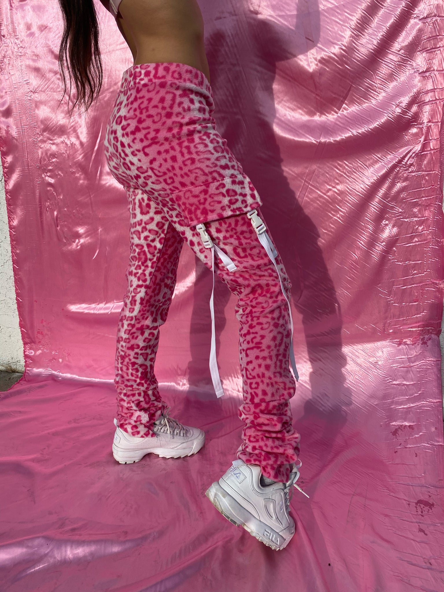 Womens Pink Leopard Print Leggings  Zazzle